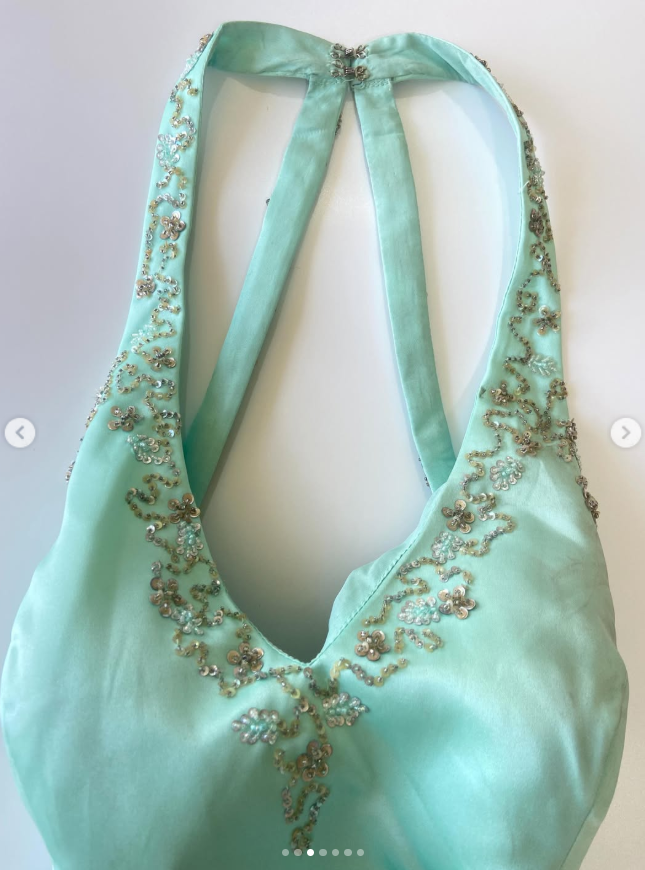 Tiffany Blue Prom Dress Sheath Satin Long Evening Dress ED11128