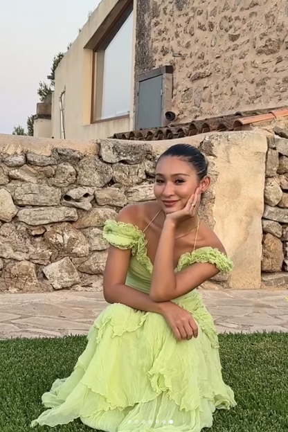 Green Prom Dress Sheath Chiffon Long Evening Dress ED11129