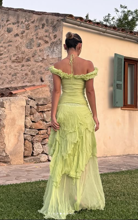 Green Prom Dress Sheath Chiffon Long Evening Dress ED11129