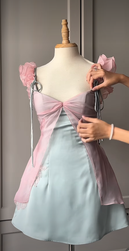 Pink Short Homecoming Dress A-Line Chiffon Birthday Dress ED11138