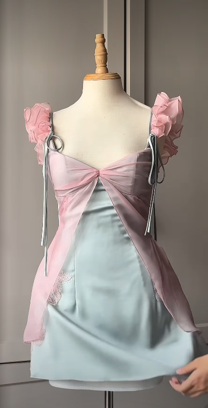Pink Short Homecoming Dress A-Line Chiffon Birthday Dress ED11138