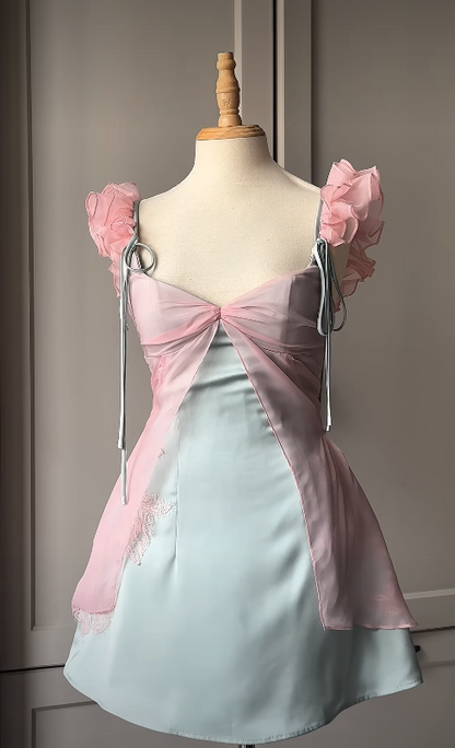 Pink Short Homecoming Dress A-Line Chiffon Birthday Dress ED11138