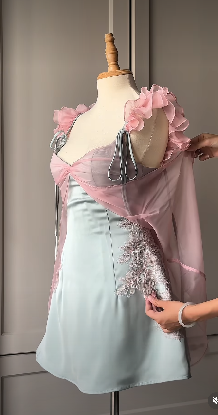 Pink Short Homecoming Dress A-Line Chiffon Birthday Dress ED11138