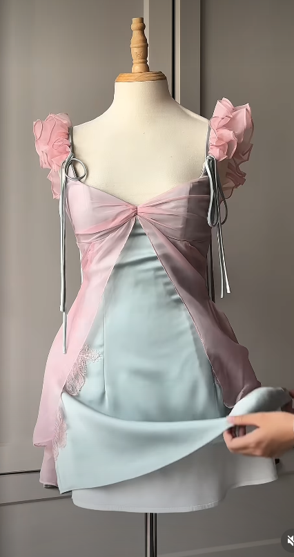 Pink Short Homecoming Dress A-Line Chiffon Birthday Dress ED11138