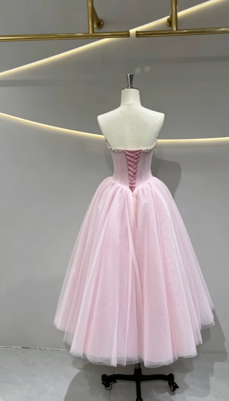Pretty Pink Short Homecoming Dress A-Line Tulle Birthday Party Dress ED11141