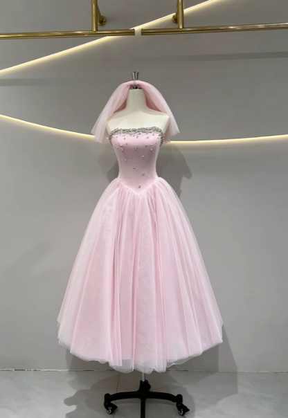 Pretty Pink Short Homecoming Dress A-Line Tulle Birthday Party Dress ED11141