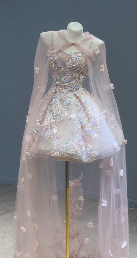 Pretty Pink Short Homecoming Dress A-Line Tulle Birthday Party Dress ED11142