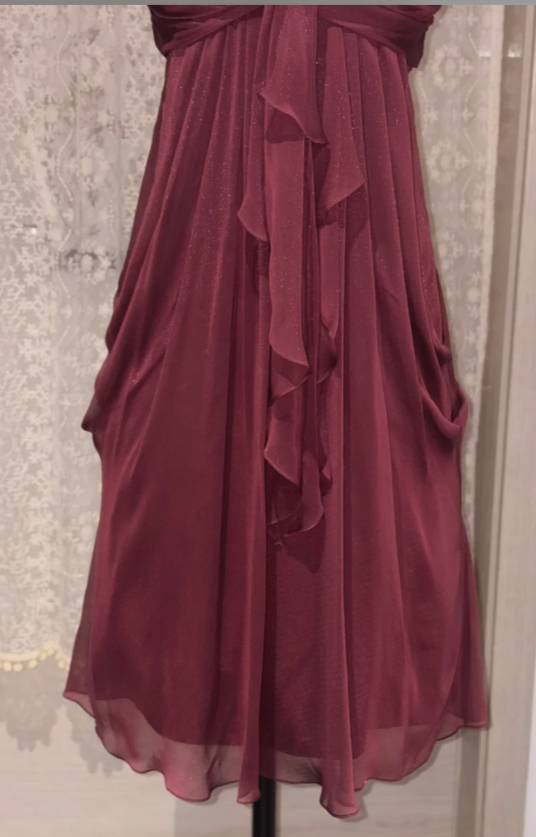Pretty Burgundy Short Homecoming Dress Sheath Chiffon Birthday Party Dress ED11147
