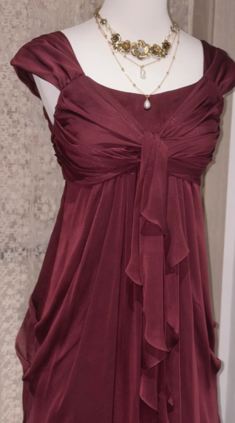 Pretty Burgundy Short Homecoming Dress Sheath Chiffon Birthday Party Dress ED11147