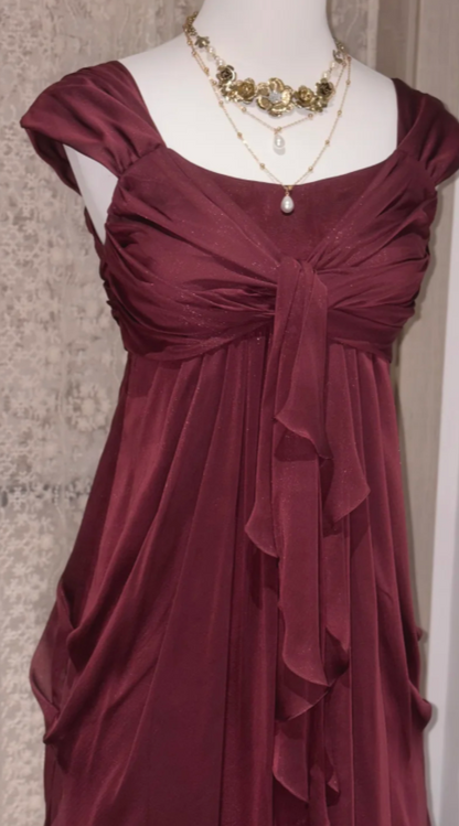 Pretty Burgundy Short Homecoming Dress Sheath Chiffon Birthday Party Dress ED11147