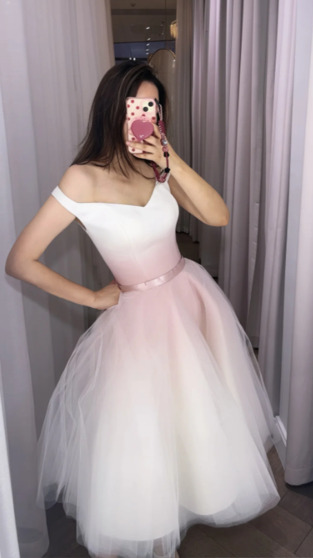 Pretty White Short Homecoming Dress A-Line Tulle Birthday Party Dress ED11149