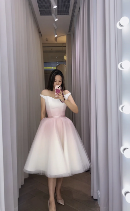 Pretty White Short Homecoming Dress A-Line Tulle Birthday Party Dress ED11149