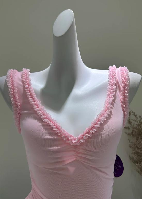 Pretty Pink Prom Dress Sheath Chiffon Long Evening Dress ED11154