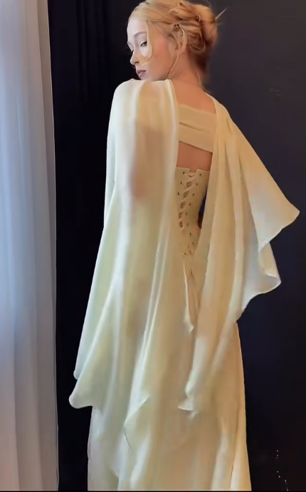 Pretty Yellow Prom Dress Sheath Chiffon Long Evening Dress ED11166