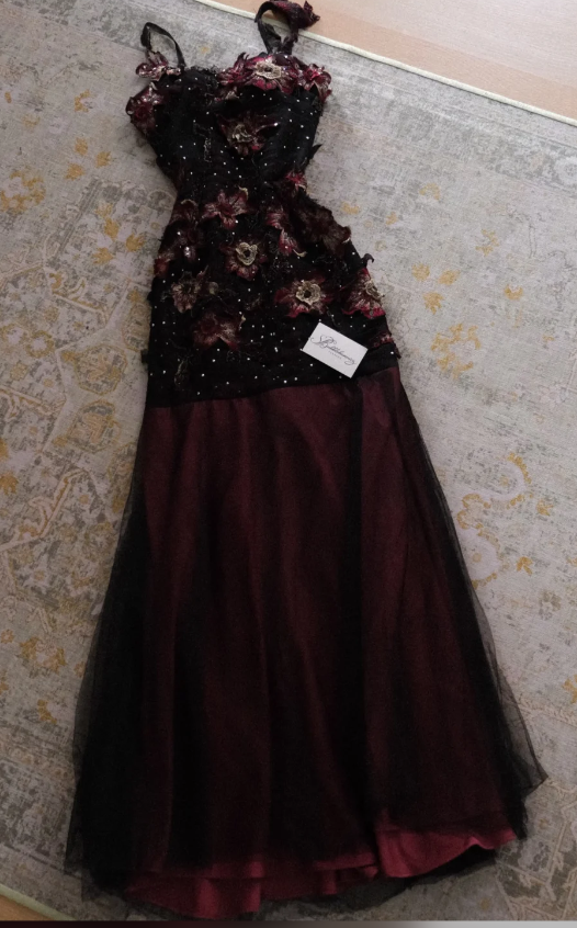 Pretty Red Prom Dress Sheath Tulle Long Evening Dress ED11172