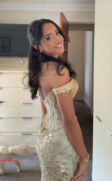 Chic Gold Prom Dress Sheath Sequins Tulle Long Evening Dress ED11187
