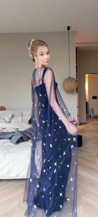 Chic Navy Blue Prom Dress Sheath Velvet Long Evening Dress ED11202