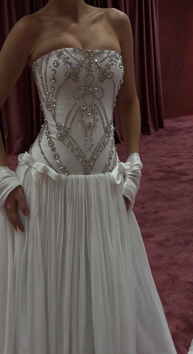Chic White Prom Dress Sheath Chiffon Beaed Long Evening Dress ED11222