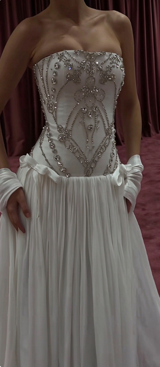 Chic White Prom Dress Sheath Chiffon Beaed Long Evening Dress ED11222