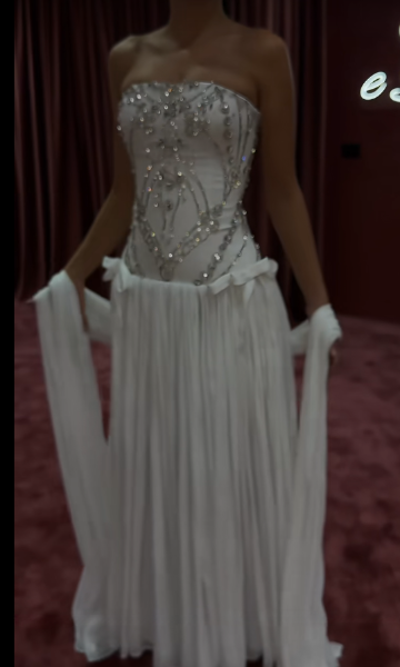 Chic White Prom Dress Sheath Chiffon Beaed Long Evening Dress ED11222