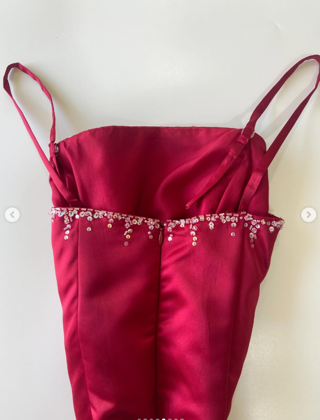 Chic Red Prom Dress Sheath Satin Long Evening Dress ED11238