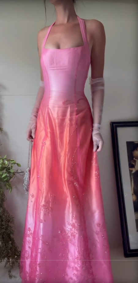 Glam Pink Prom Dress A-Line Tulle Long Evening Dress ED11248