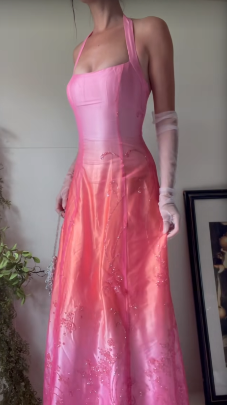 Glam Pink Prom Dress A-Line Tulle Long Evening Dress ED11248