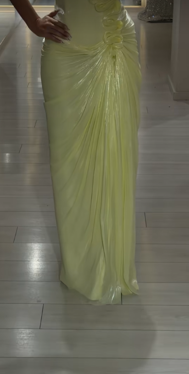 Glam Yellow Prom Dress Sheath Chiffon Long Evening Dress ED11251