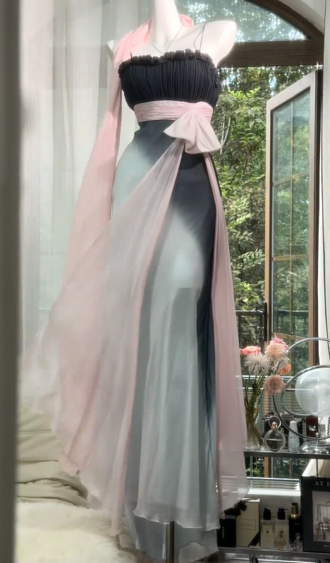 Vintage Chiffon Prom Dress Sheath Long Evening Dress ED11290