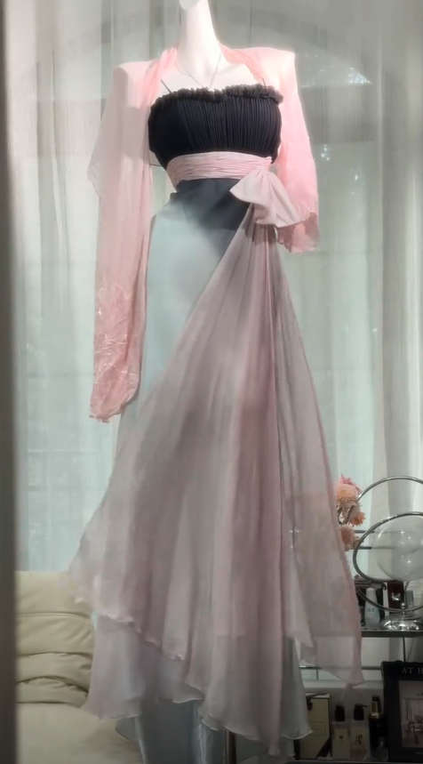 Vintage Chiffon Prom Dress Sheath Long Evening Dress ED11290