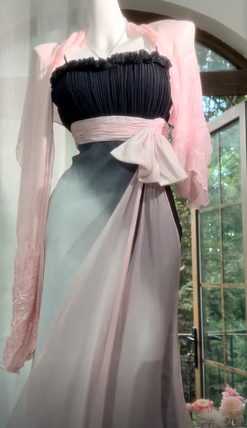 Vintage Chiffon Prom Dress Sheath Long Evening Dress ED11290