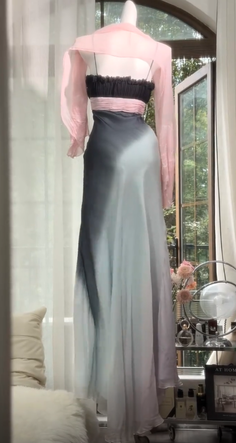Vintage Chiffon Prom Dress Sheath Long Evening Dress ED11290