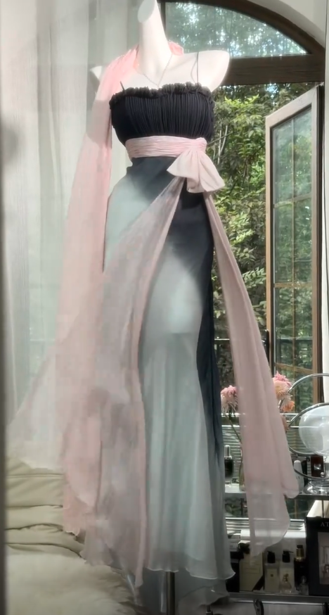 Vintage Chiffon Prom Dress Sheath Long Evening Dress ED11290