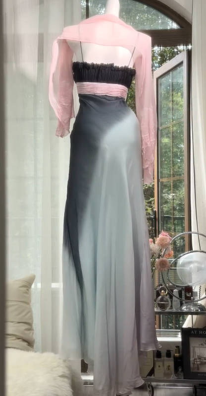 Vintage Chiffon Prom Dress Sheath Long Evening Dress ED11290