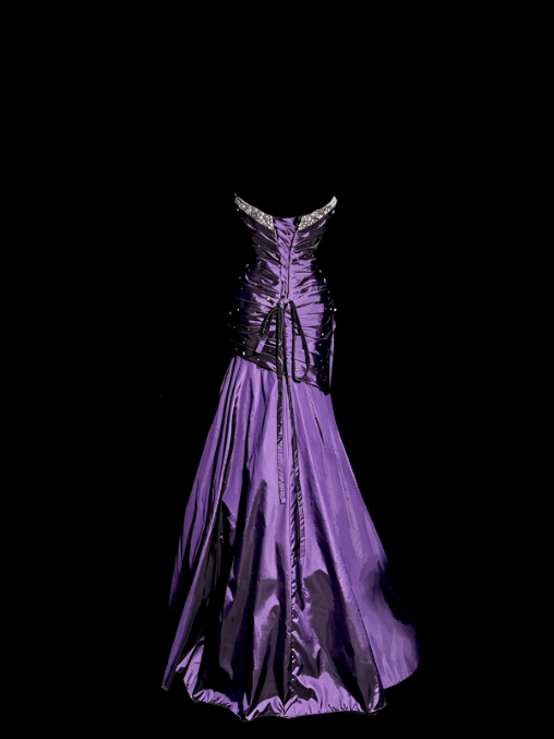 Robe de bal chic violette longue fourreau en satin robe de soirée ED11352