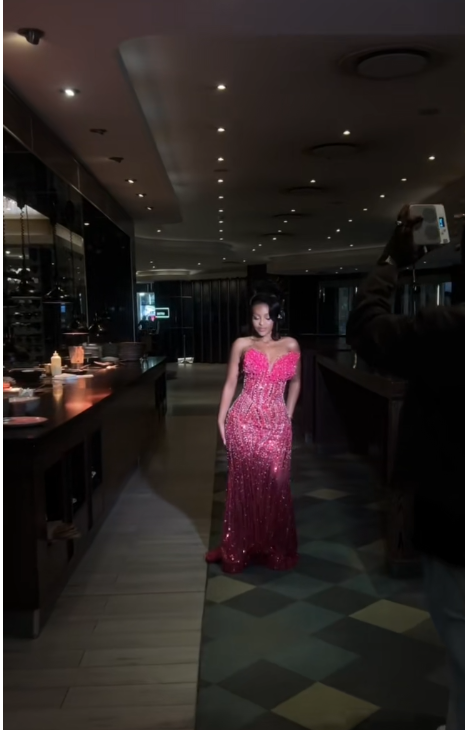 Robe de bal rose magnifique, robe de soirée longue fourreau en tulle ED11365