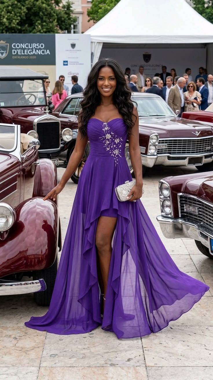 Gorgeous Purple Prom Dress A-Line Chiffon Long Evening Dress ED11370