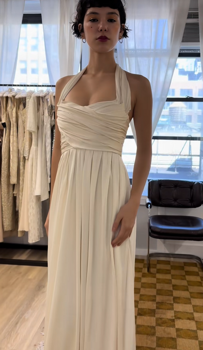 Timeless White Sheath Wedding Dress Chiffon Bridal Gown ED11402