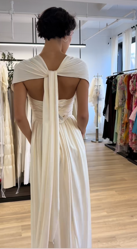 Timeless White Sheath Wedding Dress Chiffon Bridal Gown ED11402