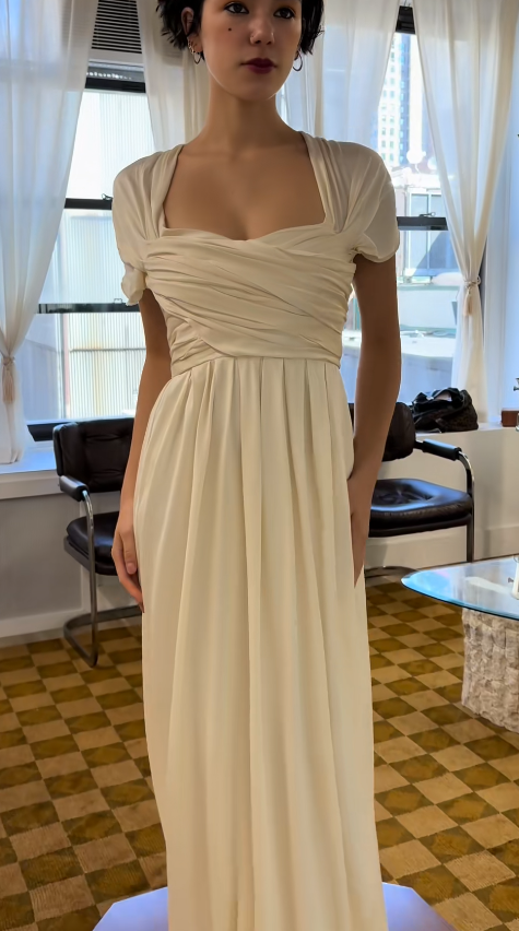 Timeless White Sheath Wedding Dress Chiffon Bridal Gown ED11402