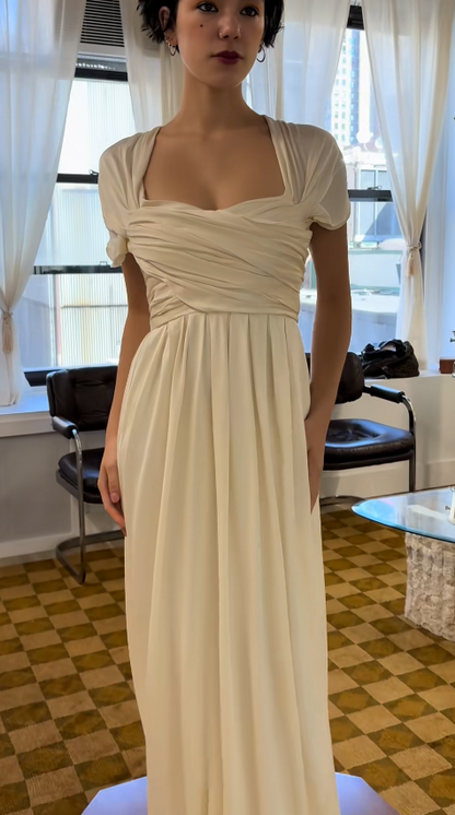 Timeless White Sheath Wedding Dress Chiffon Bridal Gown ED11402