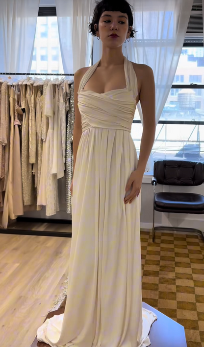 Timeless White Sheath Wedding Dress Chiffon Bridal Gown ED11402