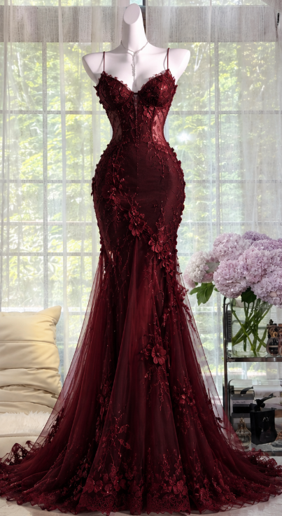 Schickes burgunderrotes Abschlussballkleid, Etuikleid aus Chiffon mit Perlenbesatz, langes Abendkleid ED11419