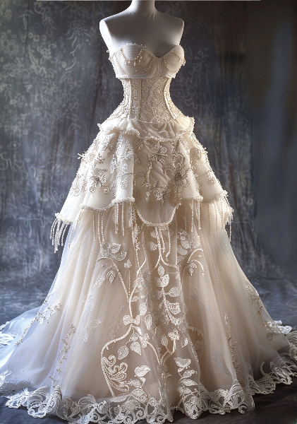 Chic White Bridal Gown A-Line Lace Wedding Dress ED11449