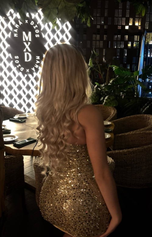 Pretty Gold Short Prom Dress Bodycon Sequins Birthday Dress ED11456
