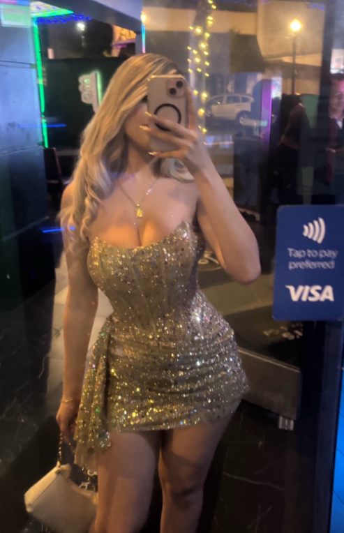 Pretty Gold Short Prom Dress Bodycon Sequins Birthday Dress ED11456