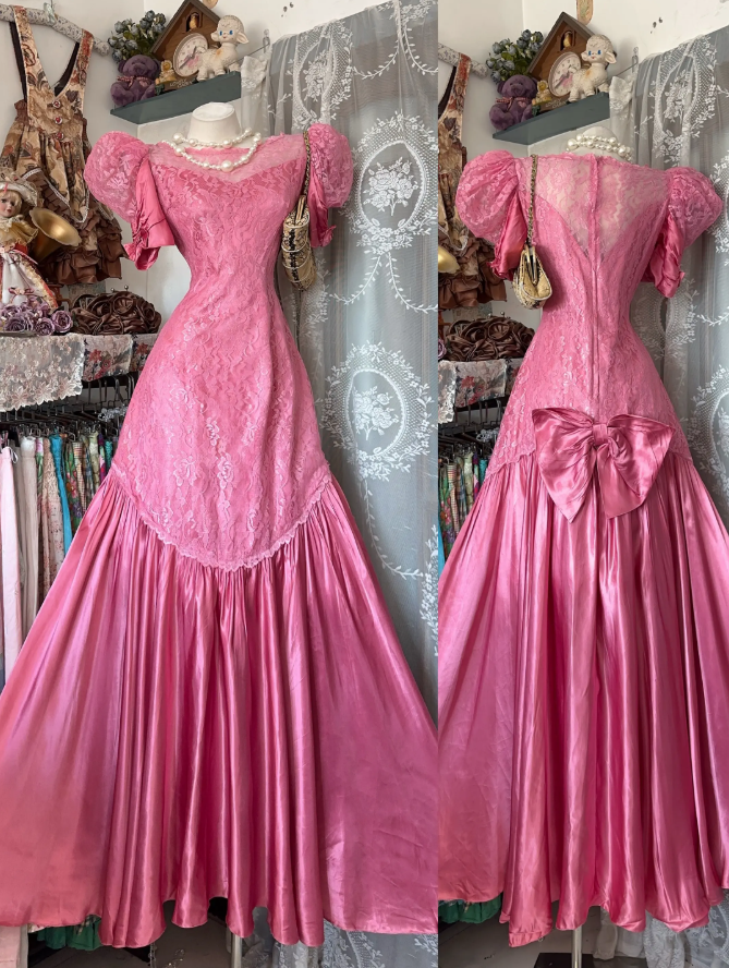 Fairy Pink Prom Dress A-Line Satin Long Evening Dress ED11488