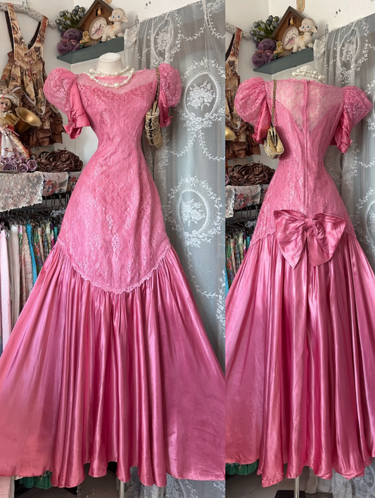 Fairy Pink Prom Dress A-Line Satin Long Evening Dress ED11488