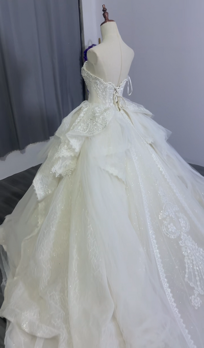 Timeless White Lace Wedding Dress A-Line Bridal Gown ED11490