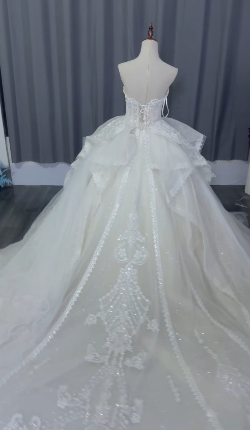 Timeless White Lace Wedding Dress A-Line Bridal Gown ED11490